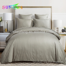 Bed linen brand /hotel beddings/satin strip white bedding set